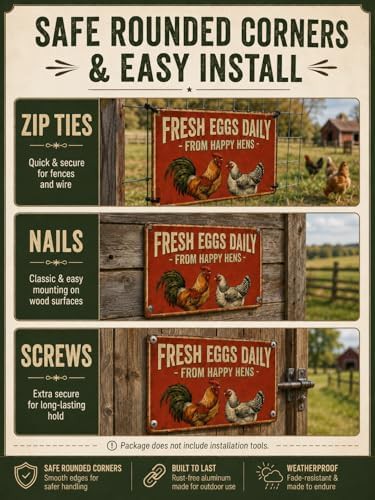 Metal farmhouse sign for hen houses — photo 5