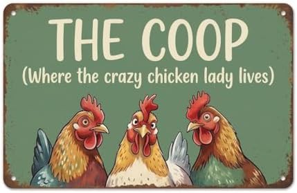 Vintage style metal chicken coop plaque