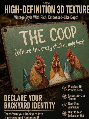 Vintage style metal chicken coop plaque — photo 3