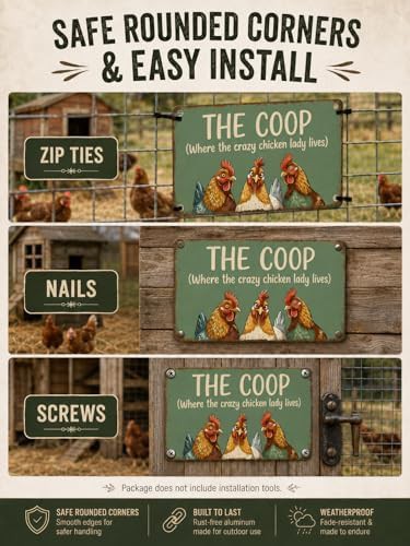 Vintage style metal chicken coop plaque — photo 5