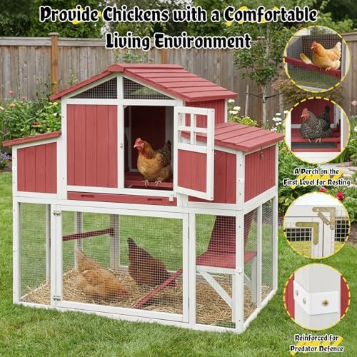 Wooden chicken tractor with four nesting boxes — photo 4