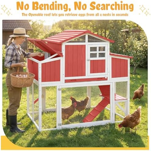 Wooden chicken tractor with four nesting boxes — photo 5