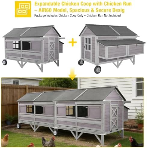 Mobile wooden hen house with large wheels — photo 3