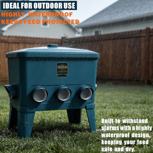 Large cyan automatic feeder and waterer set — photo 4