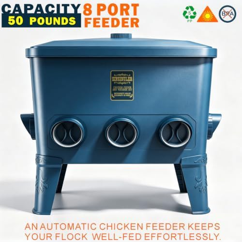 Large cyan automatic feeder and waterer set — photo 5