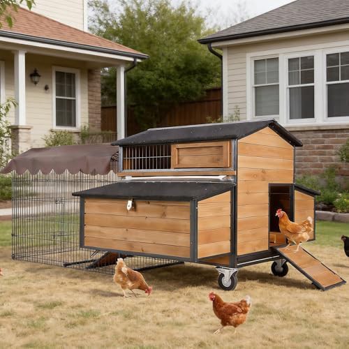 Iron frame mobile chicken tractor with run