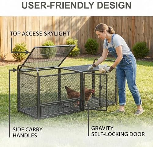 Metal chicken coop with bottom mesh floor — photo 4