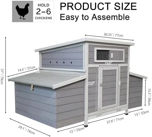 Wooden outdoor coop with six nesting boxes — photo 3
