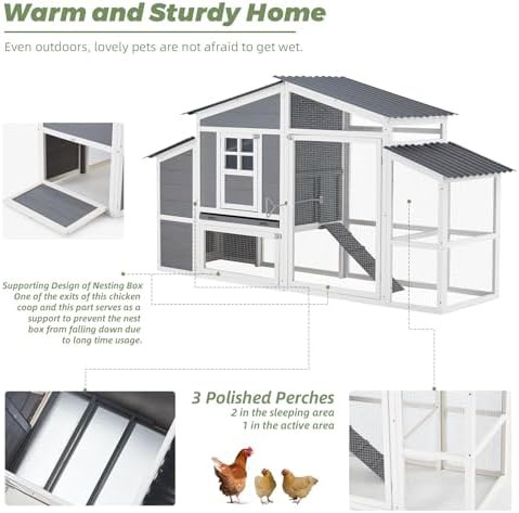 Wooden Waterproof Chicken Coop with Run — photo 5