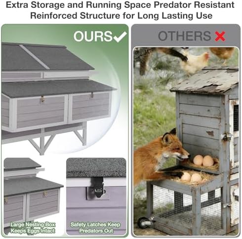 Large wooden hen house with four nesting boxes — photo 3
