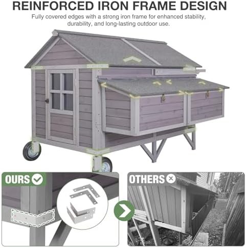 Large wooden hen house with four nesting boxes — photo 4