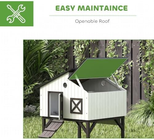 Elevated wooden hen house with nesting box — photo 4