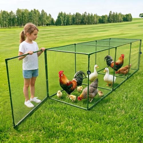 Six section portable metal chicken tunnel