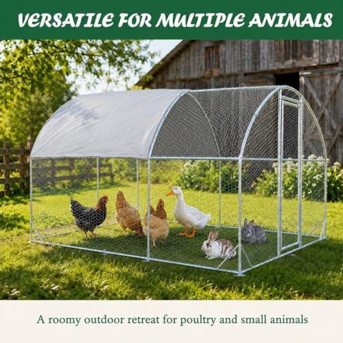 Dome roof metal poultry enclosure with cover — photo 5