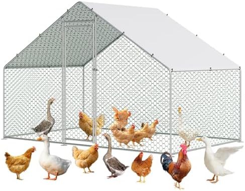 Metal chicken pen with waterproof cover