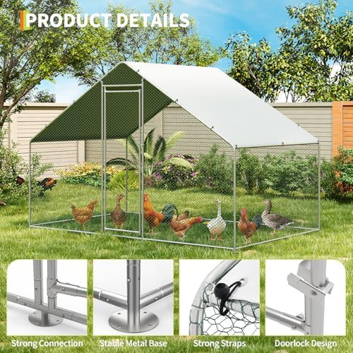 Metal chicken pen with waterproof cover — photo 4