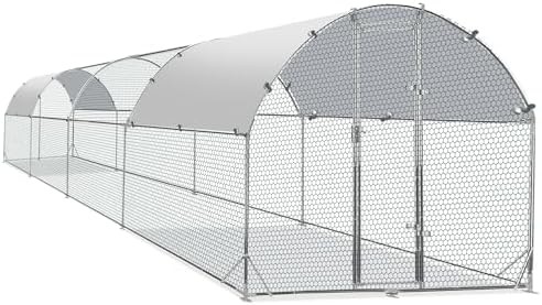 Walk in metal poultry run with cover