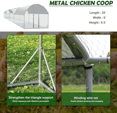 Walk in metal poultry run with cover — photo 3
