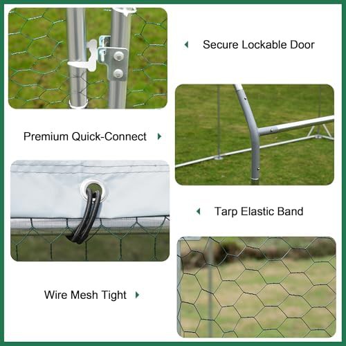 Walk in metal poultry run with cover — photo 5