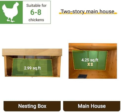 Two story wooden coop with nesting box — photo 4