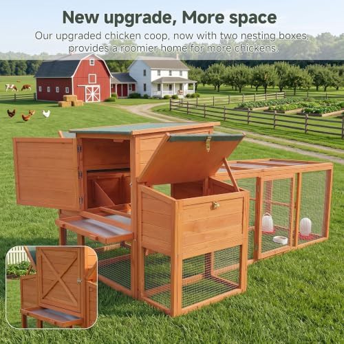 Orange wooden poultry cage with lockable doors — photo 4