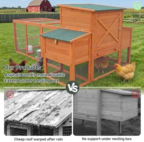 Orange wooden poultry cage with lockable doors — photo 5