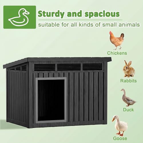 Black resin poultry shelter with sloped roof — photo 5