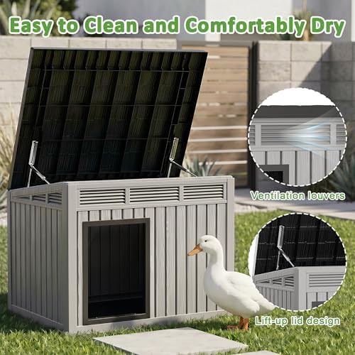 Grey waterproof plastic duck house — photo 3