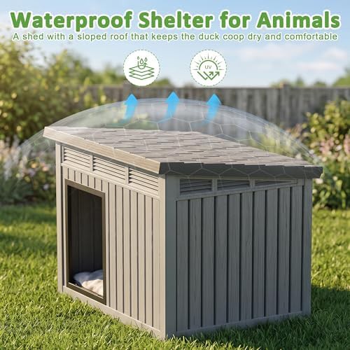 Grey waterproof plastic duck house — photo 4