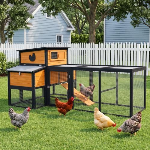 Large wooden hen house with felt roof