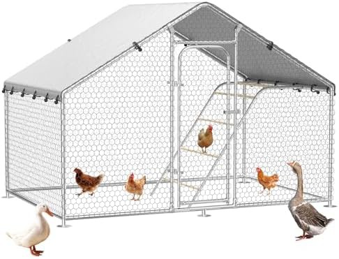 Compact metal walk in chicken pen