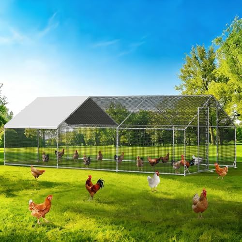 Nineteen foot galvanized poultry run with cover
