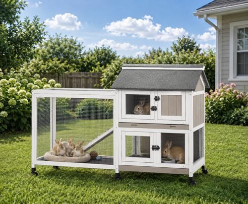 Expandable two story indoor bunny hutch