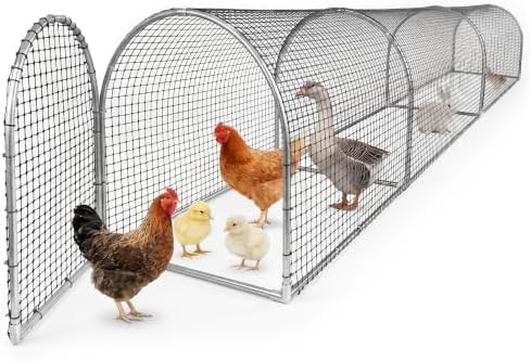 Metal tunnel cage for outdoor poultry