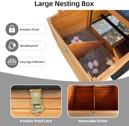 Wooden chicken coop with nesting box and run — photo 5