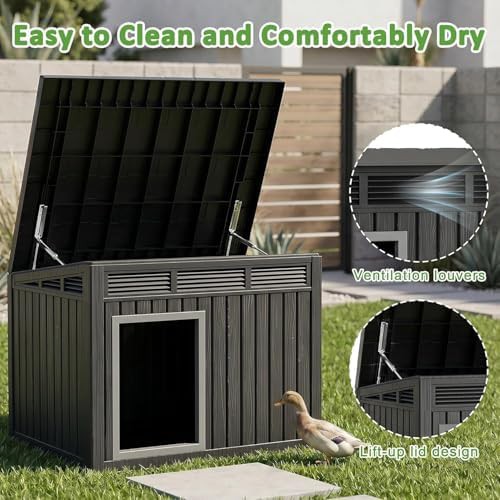 Large black resin outdoor poultry house — photo 3