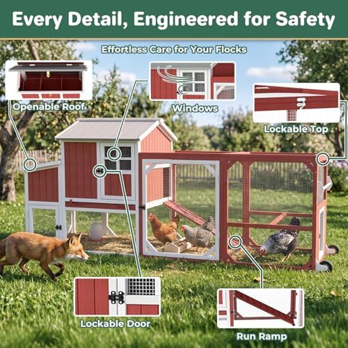 Large chicken tractor on wheels for outdoor use — photo 4