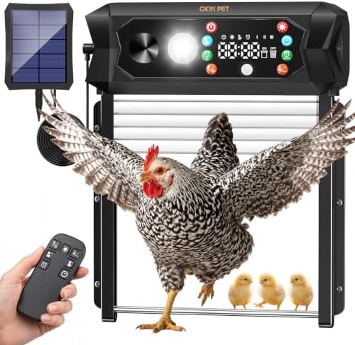Solar powered automatic door with large opening