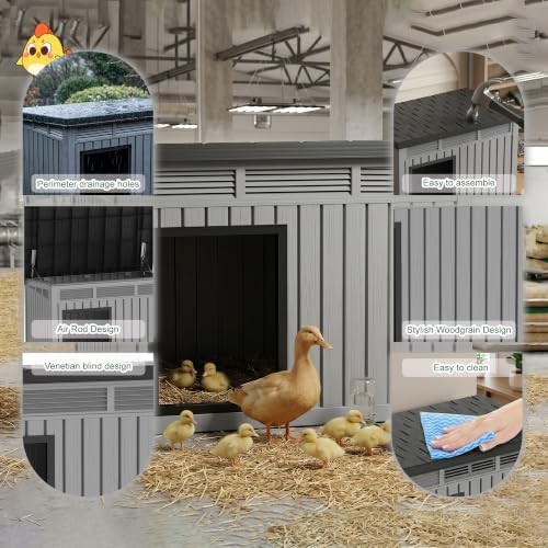 Grey resin duck house with elevated floor — photo 5