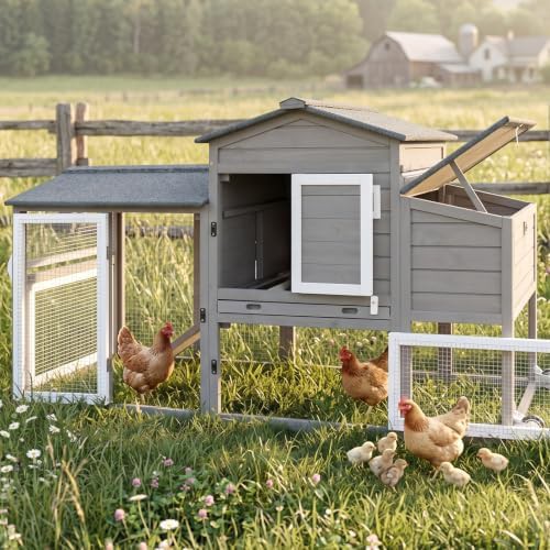 Mobile chicken coop with integrated wire run