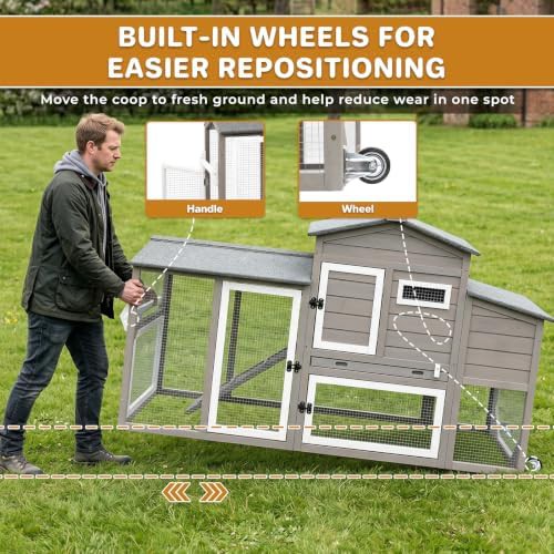Mobile chicken coop with integrated wire run — photo 5