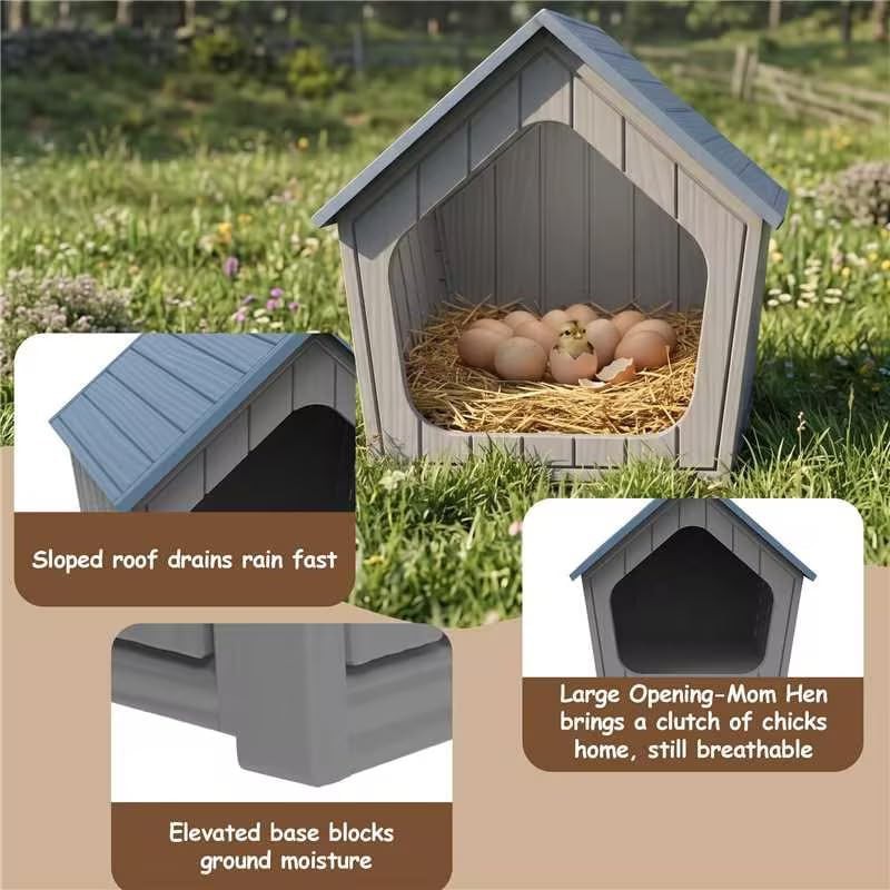 Blue indoor and outdoor chicken coop — photo 5