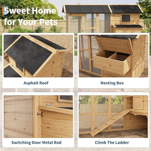 Large wooden chicken coop with asphalt roof — photo 5
