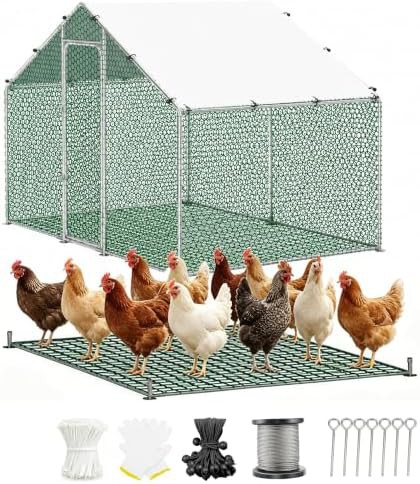 Large metal walk-in coop with hardware cloth