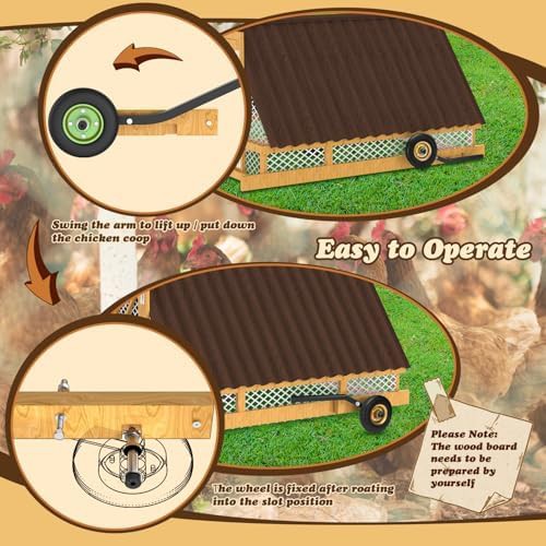 Chicken coop wheel lift kit set of two — photo 3