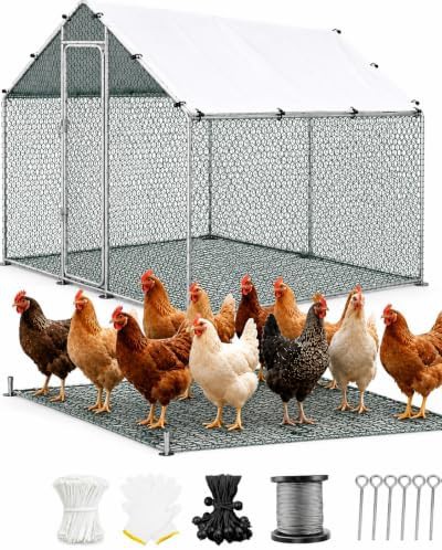 Walk-in poultry run with wire mesh