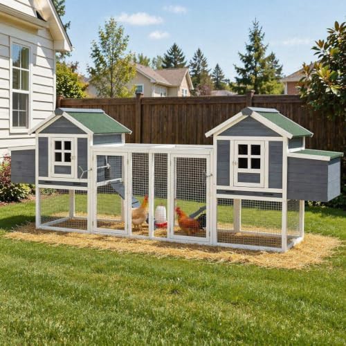 Long Waterproof Outdoor Coop with Run