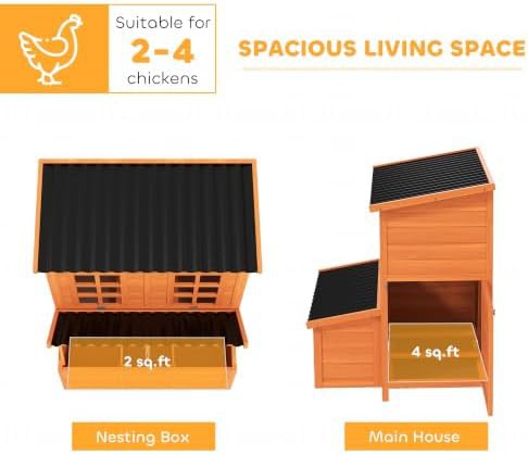 Orange wooden coop with side nesting box — photo 3