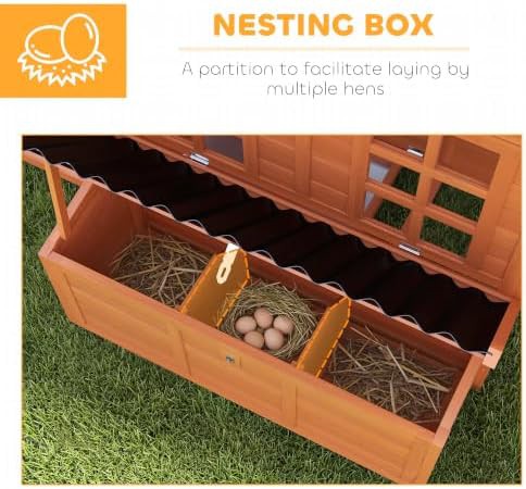 Orange wooden coop with side nesting box — photo 4