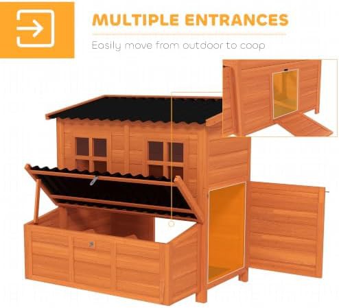 Orange wooden coop with side nesting box — photo 5